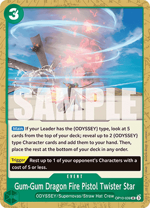 Gum-Gum Dragon Fire Pistol Twister Star (OP10-039)