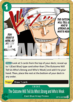 The Outcome Will Tell Us Who's Strong and Who's Weak (OP15-037)