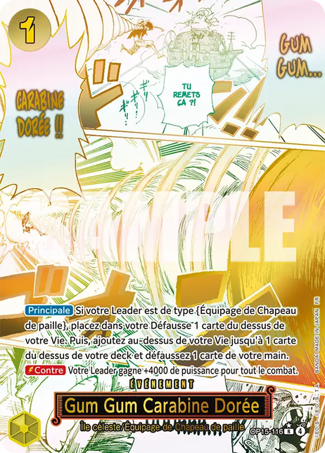 OP15-116 Gum Gum Carabine Dorée Rare Alternative